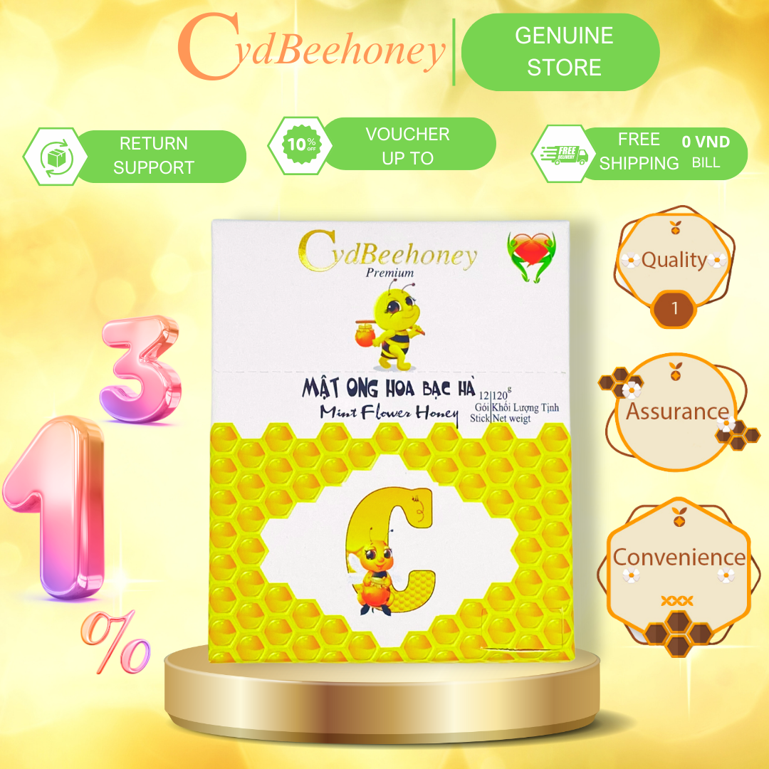 Premium Pure Mint Blossom Honey - Box, Sticks of 12x10g